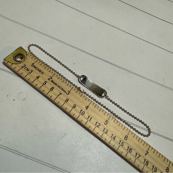 Vintage y2K Silver Toned Dog Tag Choker Necklace - Picture 2 of 3